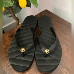 Tory Burch Black Kira Flip Flops